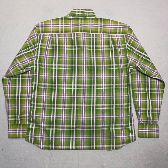 Kuhlman‎ Shirt Men's Medium 40 Medium Plaid Long Sleeve Button Front Green - Picture 10 of 12